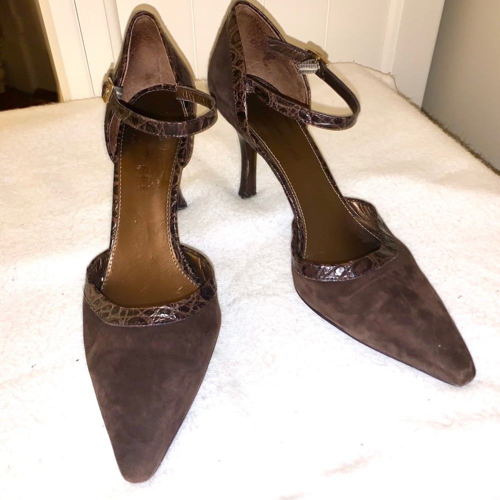 Dress shoes Brown Suede ankle strap size 8